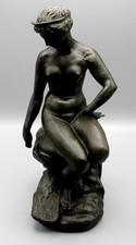 Scultura Dea Seduta Antoine-Louis Barye "Juno" Riproduzione Museo MMA/BMA