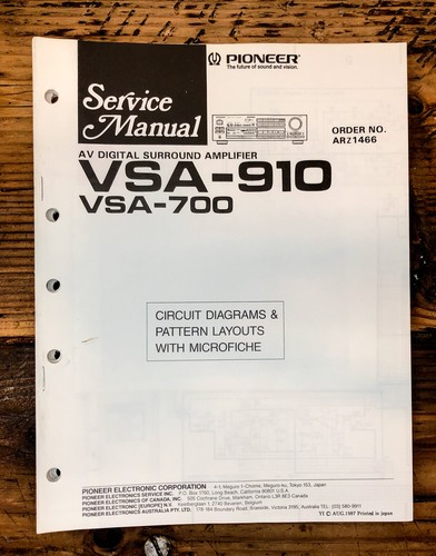 Pioneer vsa 700 910 - vsa-700, vsa-910