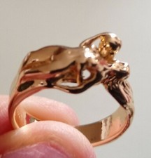 Anello "Baci uomo e donna" Argento 925 plac Oro 18 Kt, Misura Italia 20/19.8mm