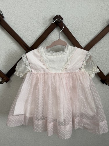 Vestito bambina rosa vintage