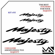 KIT 4 ADESIVI Stickers SCRITTA LOGO YAMAHA MAJESTY 400 250 125 COLORE NERO