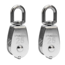 Carrucola Singola 2 Pezzi M25 Silvery 304 Paranco Singolo in Acciaio I