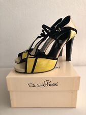 SCARPE EMANUELA PASSERI COLORE NERO-LIMONE TAGLIA 39 - VINTAGE -MADE IN ITALY