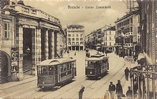 9486) BRESCIA CORSO ZANARDELLI SERVIZIO TOILETTE DUE TRAM ANIMATA 