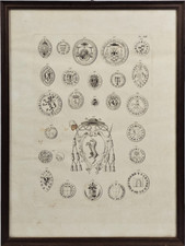 STAMPA ANTICA SIGILLI STEMMI della Città di Cremona la sua Evoluzione Epoca 800