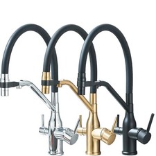 Rubinetto da cucina a tre vie Rubinetto estraibile con attacco acqua potabile