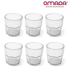 6 Bicchieri per Acqua, da 300ml, Impilabili, Infrangibili, da Esterno, Omada