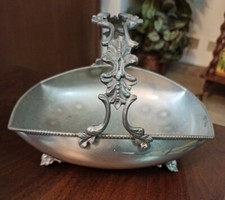 CENTRO TAVOLA CESTINO PORTA DOLCI/CIOCCOLATINI VINTAGE ANNI 60 IN PELTRO 95% 