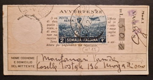 Somalia colonie ricevuta - somalia, di