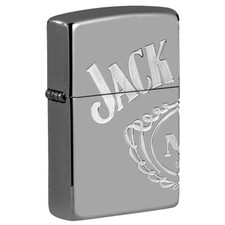 Zippo Jack Daniel's Accendino da campeggio riempibile di lusso Armor Black Ice
