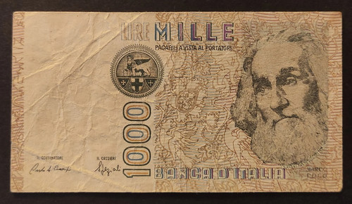 1000 lire polo - falso, d'epoca