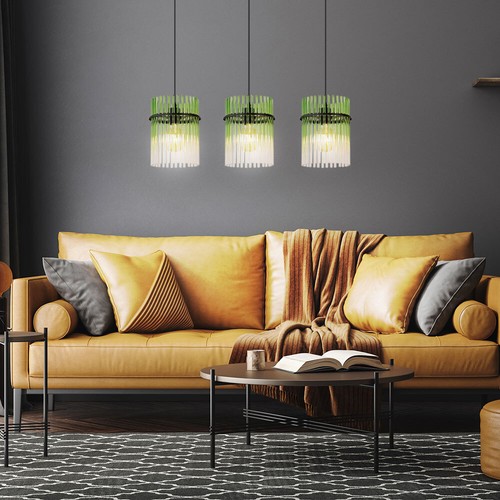 Lampadario sospeso verde - lampadario, 3