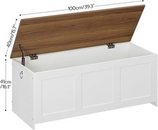 HOOBRO Cassapanca Portaoggetti da 100 cm con Cerniere di Sicurezza