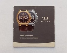 BUTI  Watch Guarantee Garanzia Warranty Booklet (Unwritten) YANICK II Bicompax 