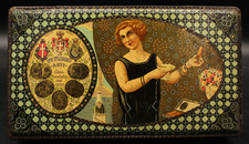 Antica Scatola Latta Pubblicità Premiata Pasticceria Fratelli Florio - Asti