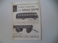 advertising Pubblicità 1947 AUTOBUS FIAT 666/RIMORCHI STABILIMENTI GARAVINI