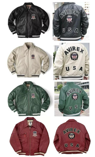 Bomber uomo avirex pelle vera - pelle,