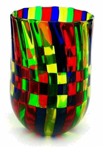 Firmato vaso vetro di - ,