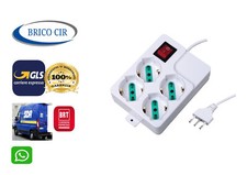 MULTIPRESA CIABATTA ELETTRICA 4 POSIZIONI 10/16A BIPASSO / SHUKO MAX 3500W
