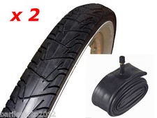 N°2 Copertone / Pneumatico 26 X 2.125  BIANCO / NERO Bici CRUISER + N°2 Camere 