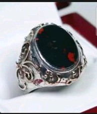 830 Argento/Oro - Antico Stile Liberty Anello Uomo/Anello Massiccio Argento Oro-