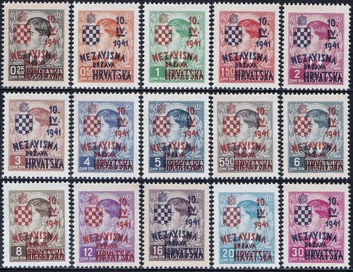 Croazia 1941 set provvisorio - croazia,