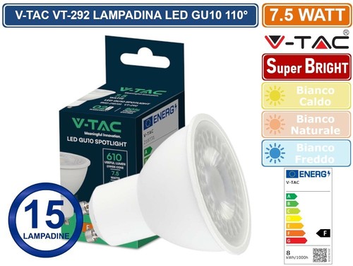 15pz 292 lampadina faretto - 15pz, vt-292