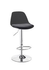 4 sgabelli da cucina neri in ecopelle con base in acciaio. Altezza modulabile. 