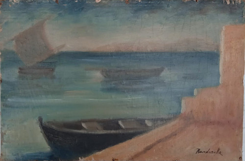 Dipinto mare con barche a - dipinto,