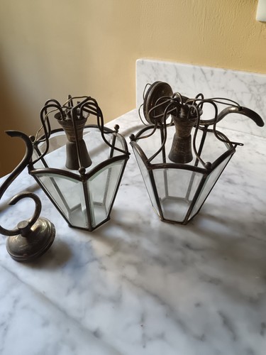 Coppia lampadari antichi - coppia,