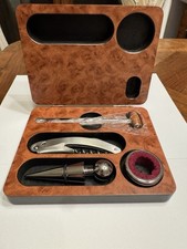 Kit Sommelier Idea Regalo, Cofanetto In Legno Con Bollo In Argento 925