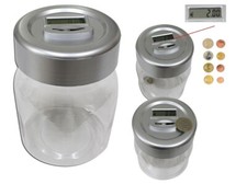 SALVADANAIO MONETE CONTA SOLDI DIGITALE CONTATORE BARATTOLO PIG EURO DISPLAY