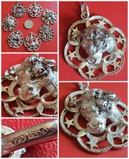 Pendente TORO ♉️ SEGNO ZODIACALE ciondolo OROSCOPO vintage 70 Italy ARGENTO 925