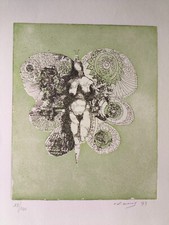 Godwin Ekhart (Ekhard) - Acquaforte a due colori presentata da Argan - Roma 1973