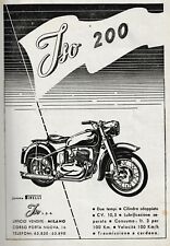 PUBBLICITA' 1952 MOTOCICLETTA MOTO ISO 200 CARATTERISTICHE ISO THERMOS MILANO