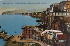 cartolina campania napoli sorrento colori f/p n/v hotel vittoria marina panorama