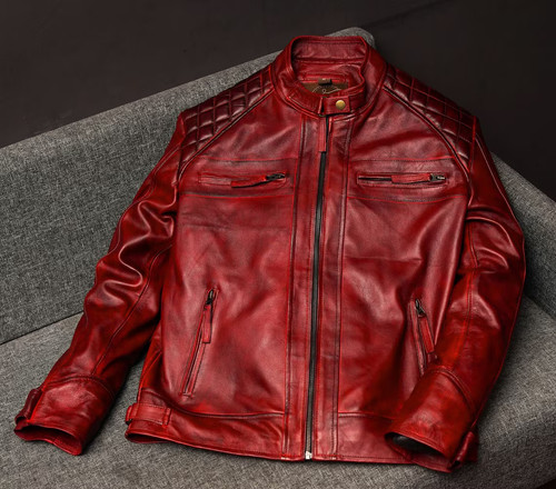 Giacca pelle bordeaux - giacca, di