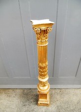 Colonna In Legno Dorata Foglia D'oro
