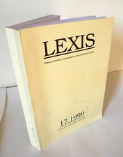 LEXIS 17.1999.Rivista di poetica,retorica e comunicazione[filologia,Eschilo