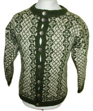 Maglione cardigan norvegese da uomo Grune Island circa taglia XS