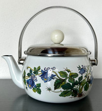 VILLEROY & BOCH BOTANICA TEIERA BOLLITORE TÈ METALLO SMALTATO COPERCHIO VINTAGE