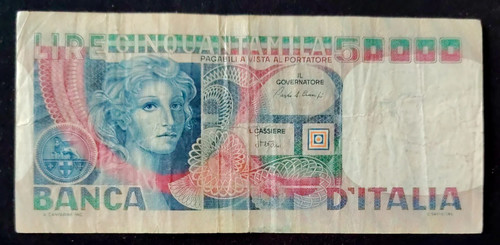 50000 lire volto - lire, di
