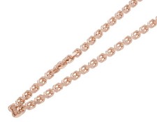 Catena di ancoraggio unisex 3 mm oro rosa massiccio vero 10 carati 16"-30"