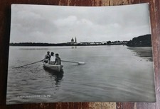 CARTOLINA D'EPOCA PROVINCIA CREMONA CASALMAGGIORE IL PO BARCA FG BN FOTOGRAFICA