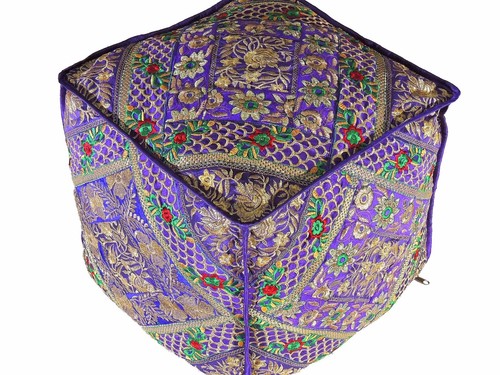 Copri pouf pouf ricamato oro