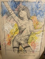 ENRICO MANERA DIPINTO TECNICA MISTA SU CARTONE Misure 105x72