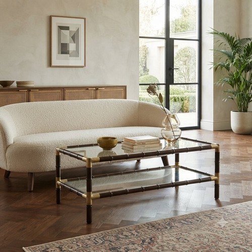 Tavolino vintage bambù ottone - vintage,