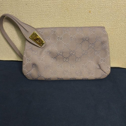 Gucci pochette tela viola - gg,