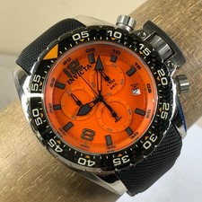 Orologio Invicta Corduba Uomo 12453 Arancione Cronografo Gomma Quarzo 50mm 7 3/4"