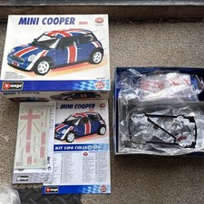 1:24 BBURAGO BURAGO KIT 55279 MINI COOPER 2001 BANDIERA BRITANNICA BLU NUOVO/VECCHIO STOCK 